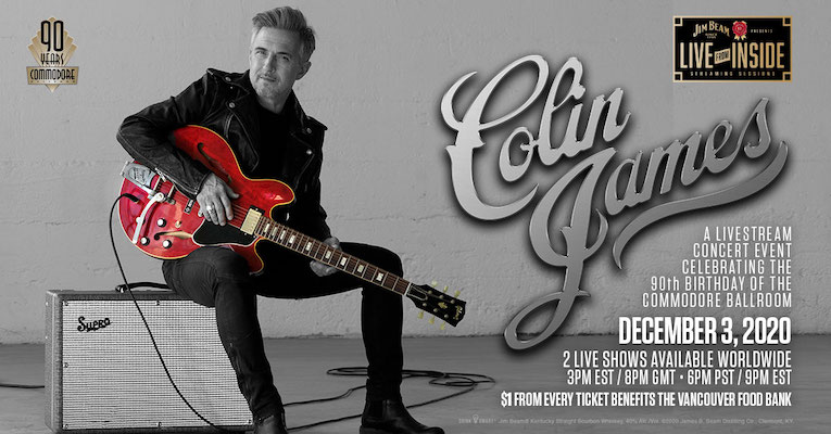 Colin James virtual performance Commodore Ballroom image