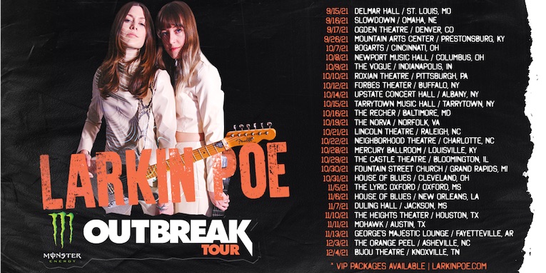 Larkin Poe Monster Outbreak Tour flyer