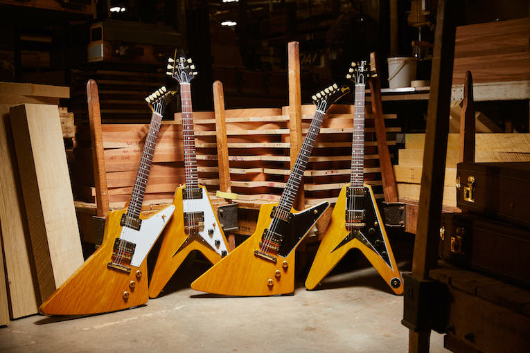 Gibson Custom Shop 1958 Korina Flying V and Explorer Re-Issue Ultra-Rare guitars, photo