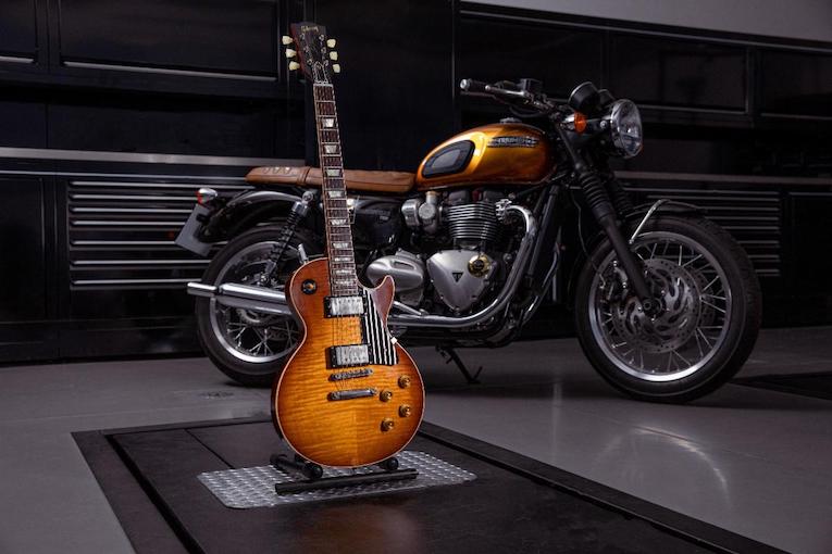 Gibson 1959 Legends custom edition Les Paul Standard Reissue and Triumph Bonneville T120 photo