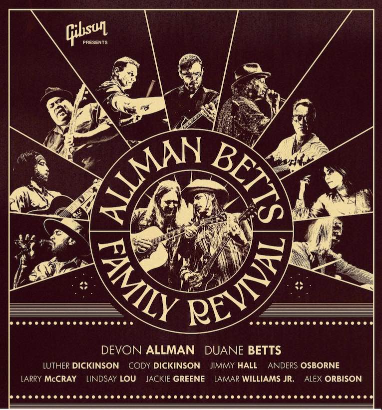 The Allman Betts Family Revival, tour flyer with guests Slash, Greg Koch, Maggie Rose 