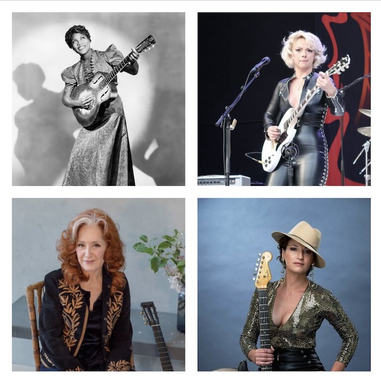 Sister Rosetta Tharpe, Samantha Fish, Bonnie Raitt, Ana Popovic, photos, Female Guitarists in Blues and Rock 