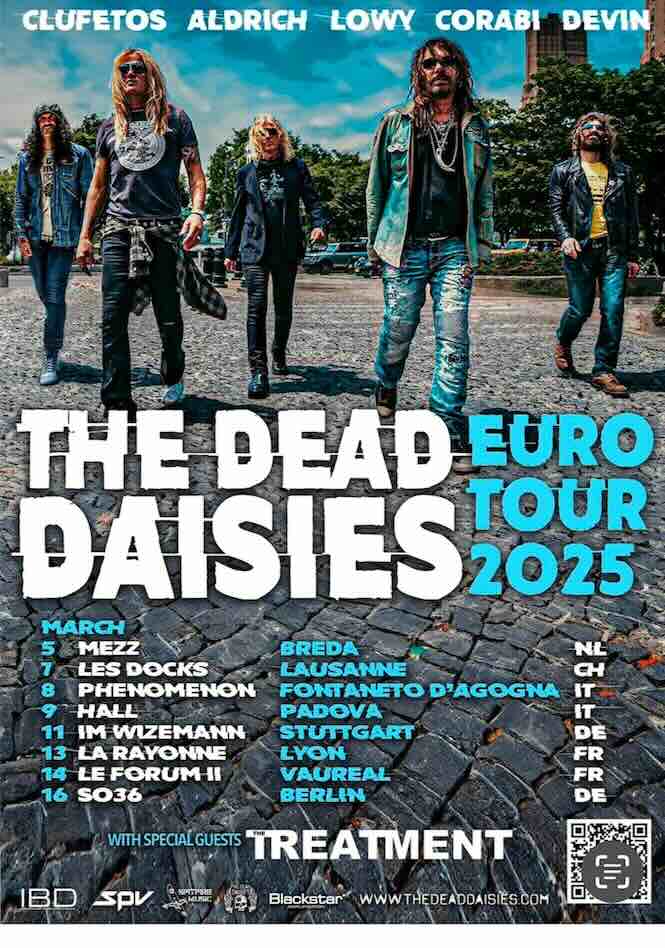 The Dead Daisies with The Treatment, tour flyer, 'Let's Wake Up This Town'