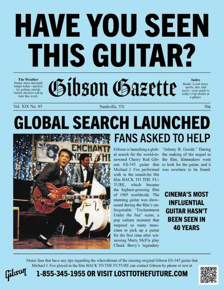 Gibson Gazette, Have You Seen This Guitar, flyer