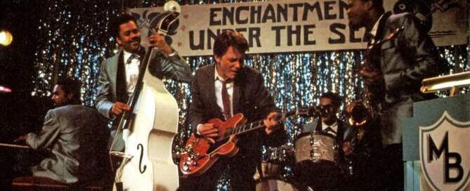 Michael J. Fox, photo, Back To The Future film, missing guitar red Gibson ES-345